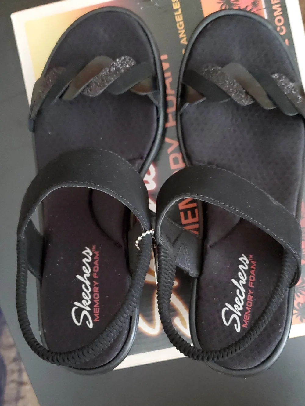 Skechers Black Rumblers City Dash Sandals Size 10 - Picture 3 of 6